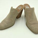 Dolce Vita Beige Laser Cut Closed Toe Heeled Mules Size 10 Tan Photo 0