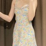 ZARA Mini Floral Ruffle Strap Sweetheart Neckline Colorful Dress SZ L Photo 0