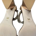 Badgley Mischka NIB Lillie Crystal Dual-Strapped Block Heels in Champagne, 7.5 Photo 8