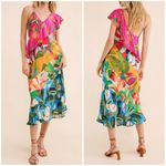 Farm Rio Mixed Flowery Ruffle One Shoulder Dress - multi - large *IR* $320 MSRP Photo 1