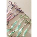 Free People Candy Baby Bow Dangle Earrings Pink Blue Braid Coquette Mermaid NWT Photo 2