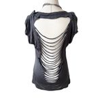 VTG. WESTERN RHINESTONE WILD WEST CUT OUT T SHIRT SMALL Blue Photo 5