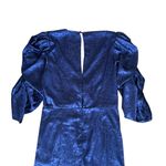 Ronny Kobo Women’s Amara Medieval Blue Floral Puff Sleeve Wrap Mini Dress Large Photo 6
