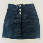 Free People Navy Button-Up Mini Skirt Photo 0