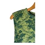 Pilcro Shirt Women Small Blue Green Floral Crew Neck Ruched Tie Sides Top Boho Photo 6