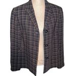 Karen Scott NWT  Women’s Blazer Button Front Lined Tan Plaid Pattern Size 16 Photo 0