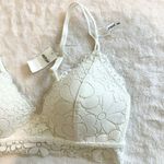 Aerie NWT Real Happy Wireless Lightly Lined Candy Lace Bra in Soft Muslin - 34C Photo 4