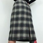 Vintage Pure Wool Plaid Midi Pencil Skirt | Size 26” Photo 5