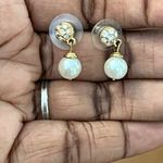 Swavorski Swarovski Crystal Pearl Drop Earrings Wedding Bridal Dainty Prom Everyday Style Photo 2