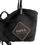 Zaful Nwt ‎ Black Crop Top Ruched Drawstring Cami Sexy swim Top US 6 Photo 3