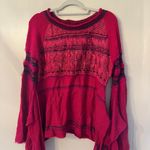 Free People Craft Time Bell Sleeve Sweater - Pink Photo 2