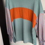 Unique Green and orange long sleeve Top XL Photo 0