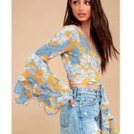 Etophe studios Womens  L Bell Sleeve Cropped Sheer Blouse Hippie Boho Festival Photo 6