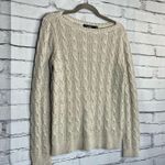 Lauren Ralph Lauren Black Label Cable Knit Cream Sweater Preppy Fall M Vintage Size M Photo 1