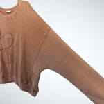 easel  Flower Patch Mineral Washed Terry Knit in Brown Size S Photo 5