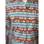 Panhandle Western Top Womens Medium Aztec Southwest Pearl Snap Cowgirl Rodeo Orange Photo 7