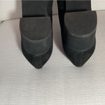 Selby Black Suede Pumps Block Heel Women's 9.5 Narrow 3A Slip On Almond Toe Photo 10