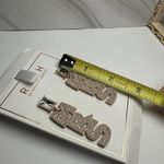 Rush Denis & Charles Rhinestone Faux Pearl MRS For Bride Pierced Dangle Earrings Gold Photo 4