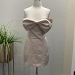 House Of CB NWT  Ariella Cream Satin Crystal Embellished Bow Dress Size M $269‎ Photo 7
