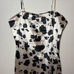 Thirty/Thirty Cow Print Satin Mini Dress Large Black White Halloween Costume NWT Photo 2