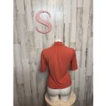 Tahari Rust Mock Neck Keyhole Blouse | Soft Stretchy Short Sleeve Top Size Small Photo 2