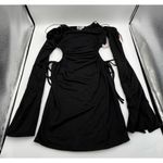 Oh Polly  RUMI Ruched Cut Out Sides Long Sleeve Mini Dress Photo 4