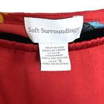 Soft Surroundings  Women’s Fantasia Floral Silky Pullover Blouse Red Size Small Photo 7