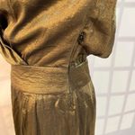 Swildens Short Sleeve Faux Wrap Metallic Sage Green Maxi Dress Size 0 / XS Photo 5