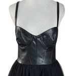 Hutch Faux Leather & Tulle Midi Dress Black Size 2 NWT Ballerina WhimsiGoth Punk Photo 4
