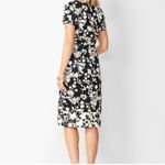 Talbots Black Ivory Floral Boat Neck Stretch Sheath Dress Size 12 Photo 2