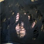 Edikted  - Clover Slashed Crop Sweater in Black Photo 2