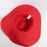Merona NWT Women's Large Red Coral Floppy Hat with Cream Braided Trim and Gold Beads Photo 8