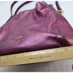 Coach  Hallie Pebble Leather Shoulder Bag Metallic Berry F80271 Hobo Redefined Photo 9
