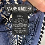 Steve Madden  Navy Blue‎ Crochet Lace Trim Sheer Kimono Cardigan OSFM Photo 7