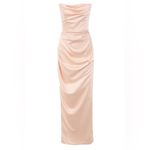 House Of CB NEW NWT  Adrienne Satin Strapless Corset Maxi Gown In Champagne Photo 2