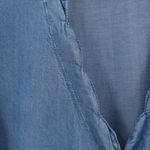 Haute Monde Denim Chambray Faux Wrap Top Womens Coastal Cowgirl Western Country Size L Photo 8