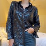J.Crew  collection navy sequin button down Photo 1