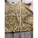 Catherines  Tee Shirt Womens 2X Short Sleeve V Neck Geometric Gold White Photo 6