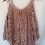 White House | Black Market WHBM Lace Cold Shoulder Tank Top XS Dusty Rose Photo 5
