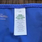 Aerie  Womens Solid Blue Textured Checkered Bikini Bottom Mid Rise Size Large Photo 6