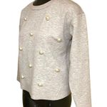 Banana Republic Gray Pearl Trimmed Sweatshirt Top Photo 2
