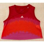 Farm Rio Adidas x  Red Pink Orange Tie-Dye Cropped Tank Top Small Photo 1