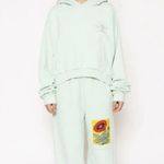 Boys Lie  Have nothing nice to say get blocked flower mint green sweatpants Photo 1