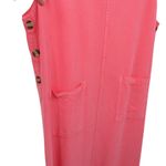 Amy K Su AKS Tencel Pinafore Jumper Maxi Buttoned Pockets Pink Dress L Size L Photo 1