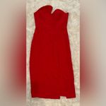 Amanda Uprichard New Women's  Puzzle Strapless Midi Dress Lipstick Red Sz M Photo 3