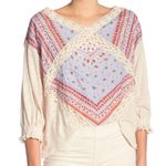 Free People  Prairie Days 3/4th Sleeve Boho Blouse Photo 0