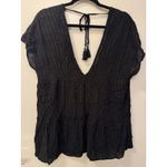 Xhilaration  Black/Gold V-Neck Beach Swim Cover Up Tunic Top Size Medium NWT Photo 1