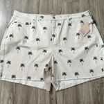 NYDJ Palm Print High Waist Frayed Hem Denim A-Line Shorts Plus Size 22W NWT Photo 3