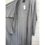 CHELSEA & THEODORE Cardigan Duster Sz L Mist Grey Heather Open Front Long Sleeve Gray Size L Photo 4