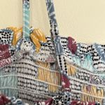 BCBGeneration Floral Ribbed Ruffle Tank Top Adjustable Strap Small Photo 3